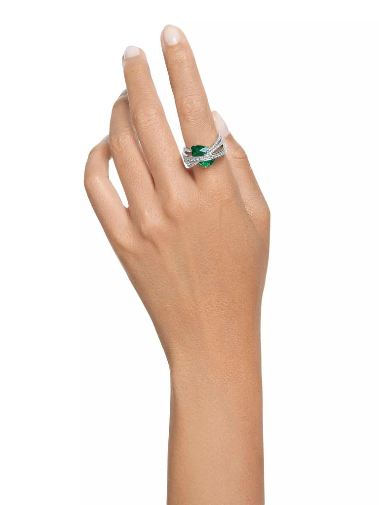 商品Swarovski|Hyperbola Rhodium-Plated & Swarovski Crystal 4-Band Cocktail Ring,价格¥1469,第2张图片详细描述