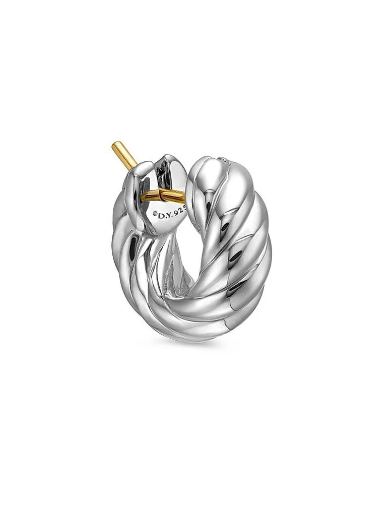 商品David Yurman|Sculpted Cable Hoop Earrings in Sterling Silver, 14.4MM,价格¥3661,第5张图片详细描述