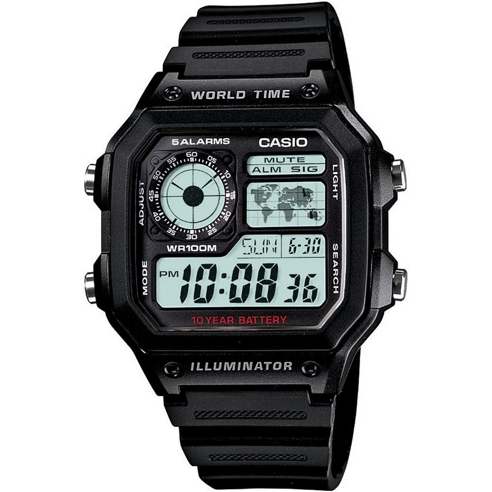 商品Casio|卡西欧-中性款数字黑色树脂表带手表,价格¥300,第1张图片