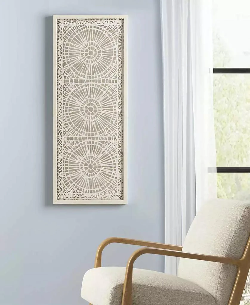 Henna 40" x 16" x 1" Framed Medallion Rice Paper Shadow Box Wall Decor 商品