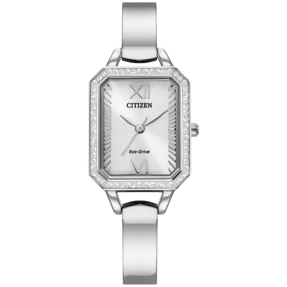 商品Citizen|Eco-Drive Women's Crystal Stainless Steel Bangle Bracelet Watch 23mm,价格¥1391,第1张图片