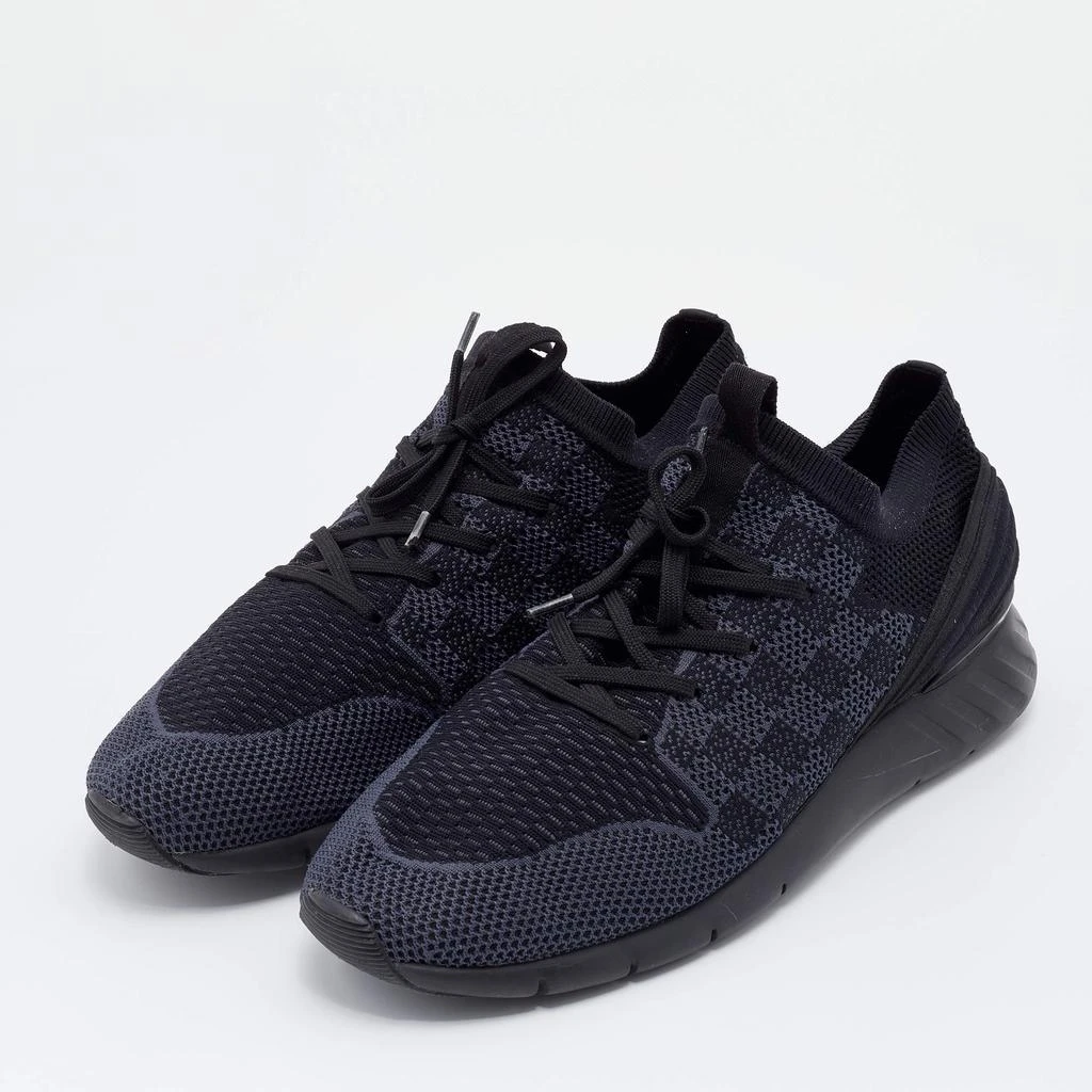 商品[二手商品] Louis Vuitton|Louis Vuitton Black Damier Knit Fabric Fastlane Low Top Sneakers Size 45 ,价格¥4432,第2张图片详细描述