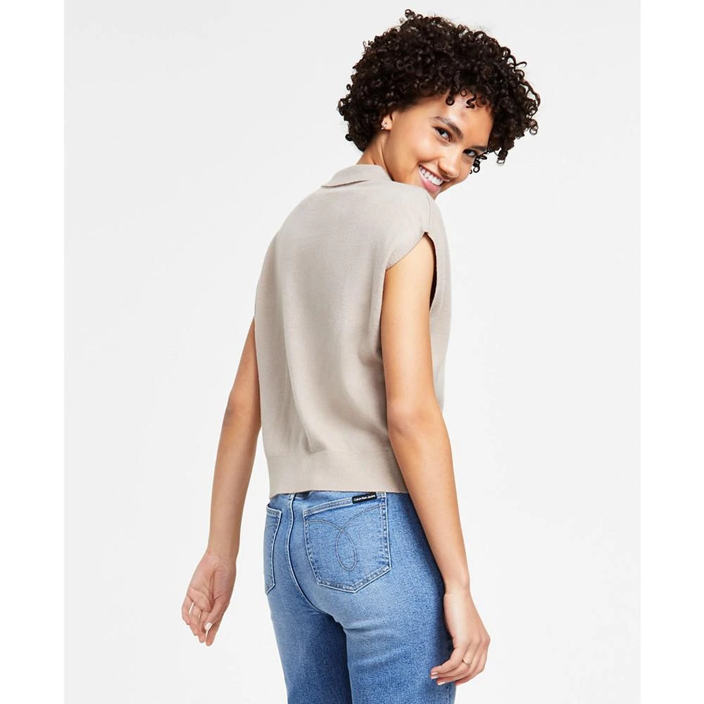 商品Calvin Klein|Women's Sleeveless Polo Vest Top,价格¥269-¥358,第2张图片详细描述