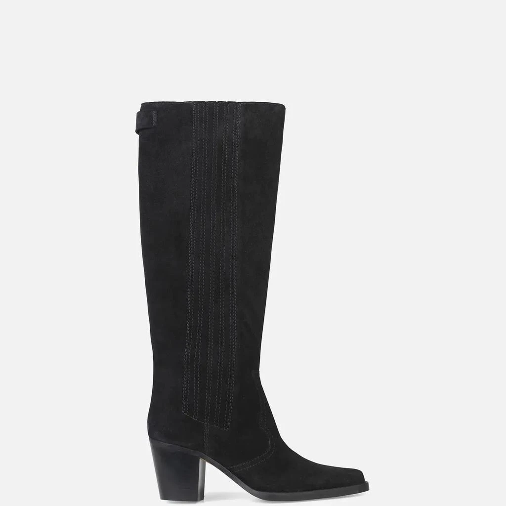 商品Ganni|Ganni Women's Suede Knee Boots - Black,价格¥1386,第1张图片