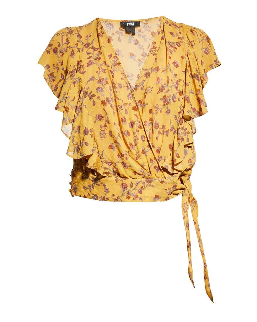商品Paige|Trista Floral Ruffle Sleeve Wrap Top,价格¥419,第2张图片详细描述
