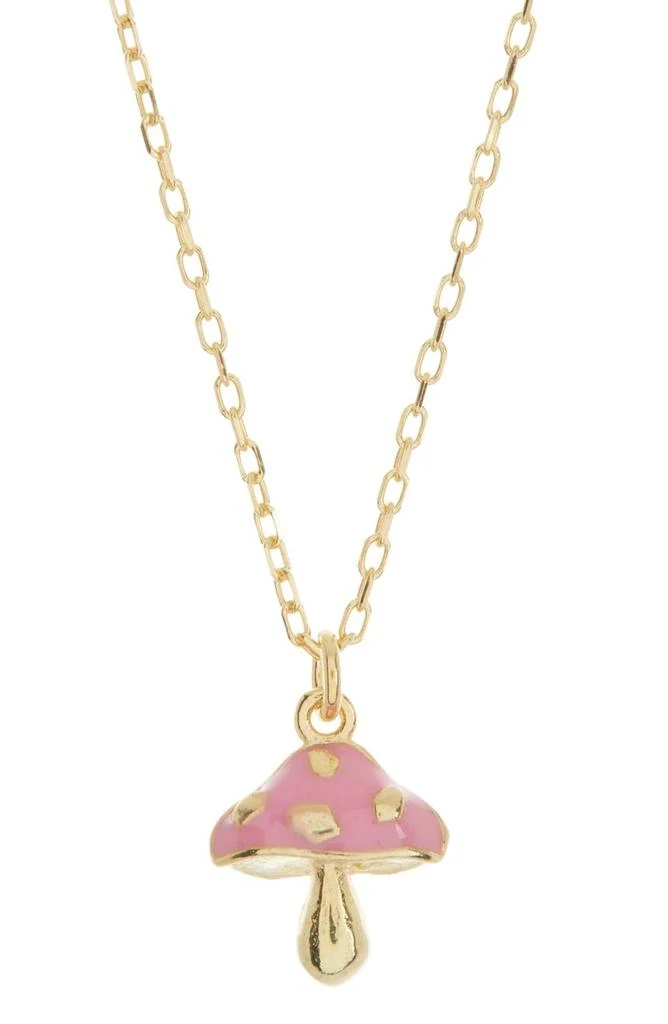 商品Gabi Rielle|Enamel Pink Mushroom Pendant Necklace,价格¥373,第1张图片