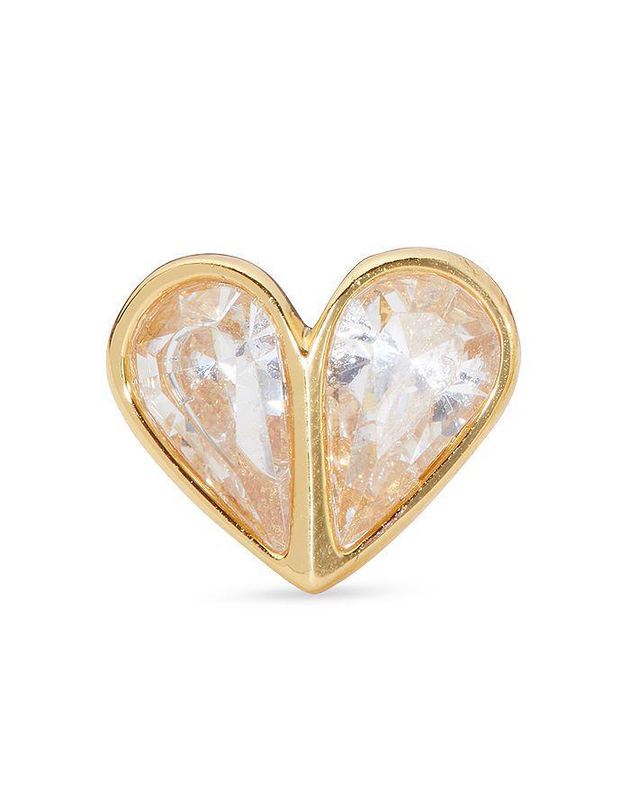 商品Kate Spade|Rock Solid Crystal Heart Stud Earrings in Gold Tone,价格¥425,第4张图片详细描述