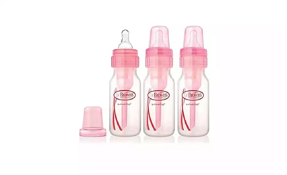 商品Dr. Browns|Baby Natural Flow Anti-Colic Baby Bottles, Pink, 4oz, 3 Pack,价格¥179,第3张图片详细描述