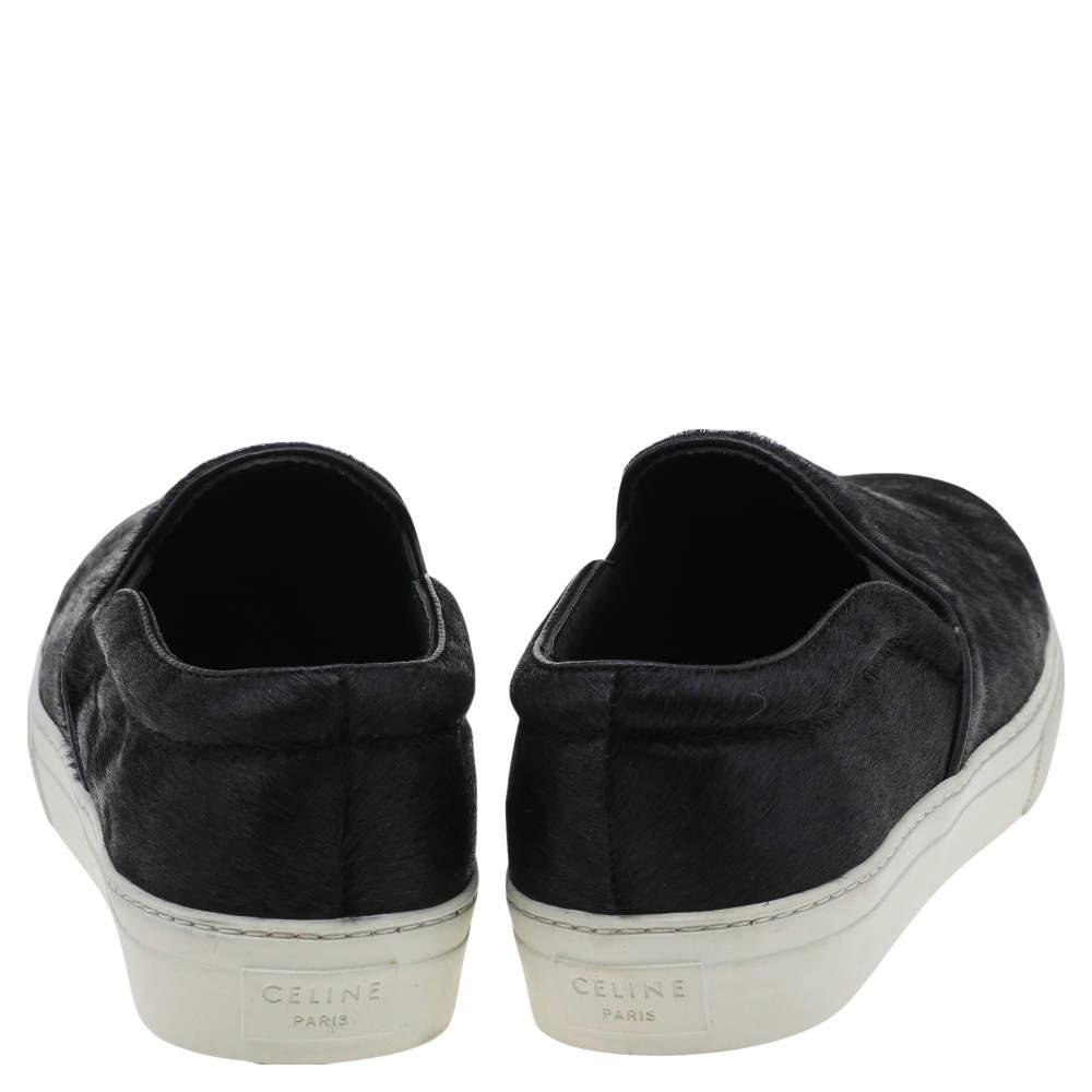 Celine Black Pony Hair Slip On Sneakers Size 40商品第5张图片规格展示