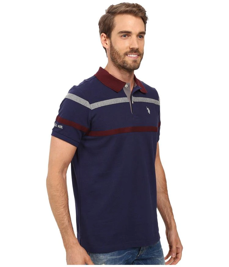 商品U.S. POLO ASSN.|Double Chest Stripe Pique Polo Shirt,价格¥261,第4张图片详细描述