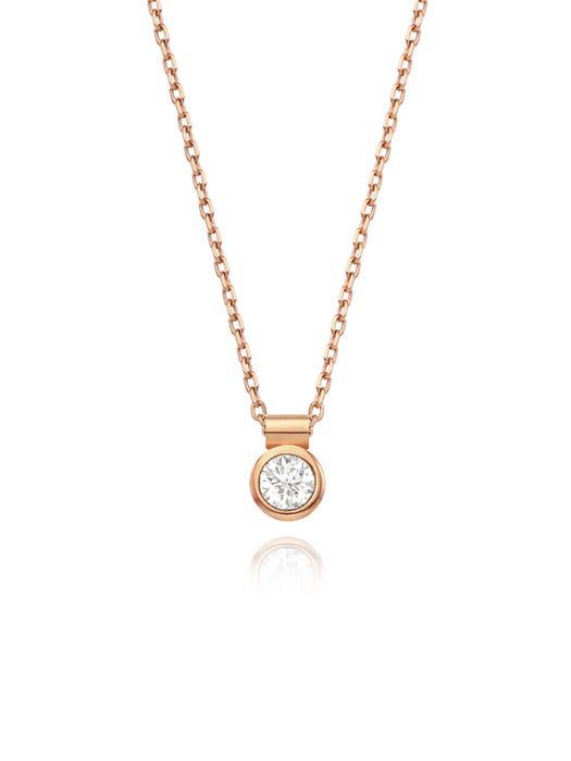 14K Rose 0.1ct Diamond necklace商品第1张图片规格展示