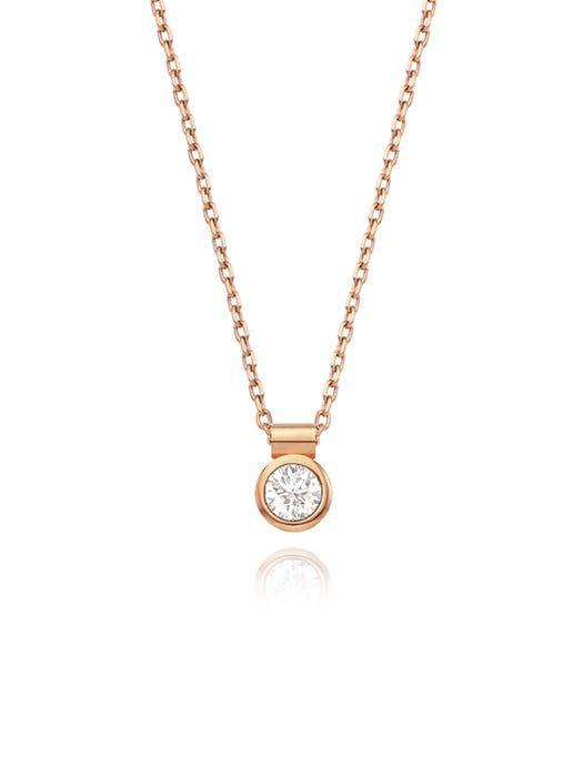 商品hyeres-lor|14K Rose 0.1ct Diamond necklace,价格¥2686,第1张图片