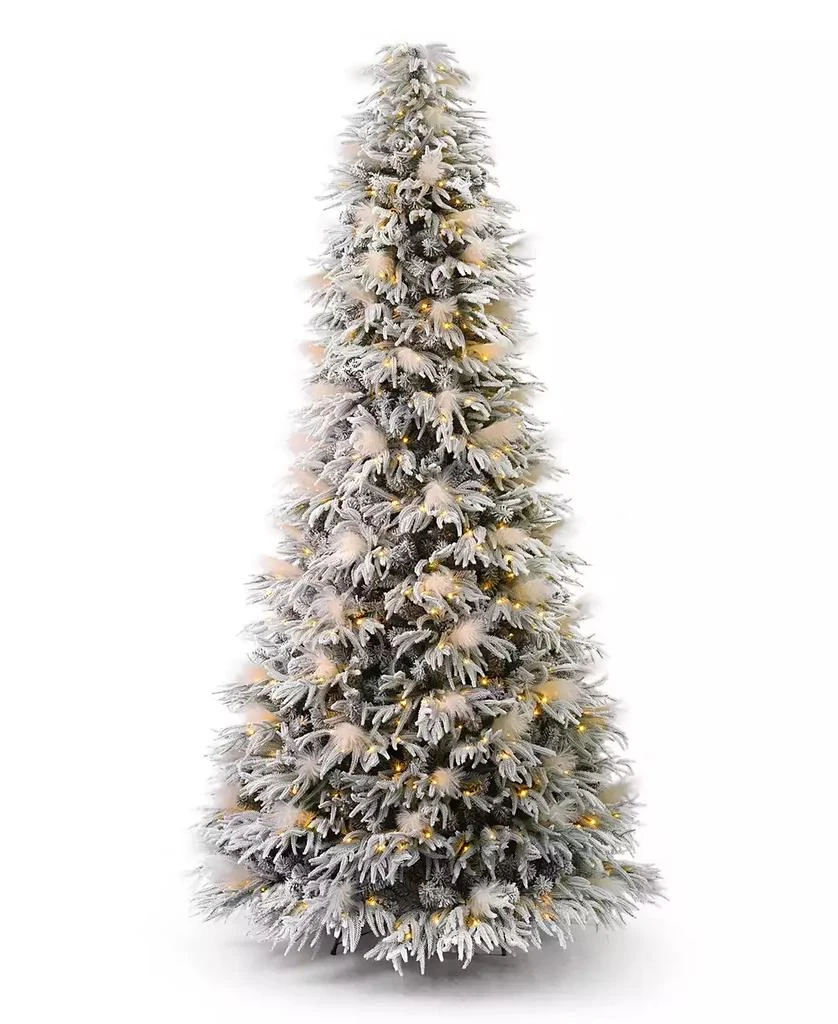 商品Seasonal|Pine and Pampas 9' Pre-Lit Flocked PE Mixed PVC Tree, 9590 Tips, 104 Pieces Pampas, 700 Warm LED, EZ-Connect, Remote, Storage Bag,价格¥8083,第1张图片