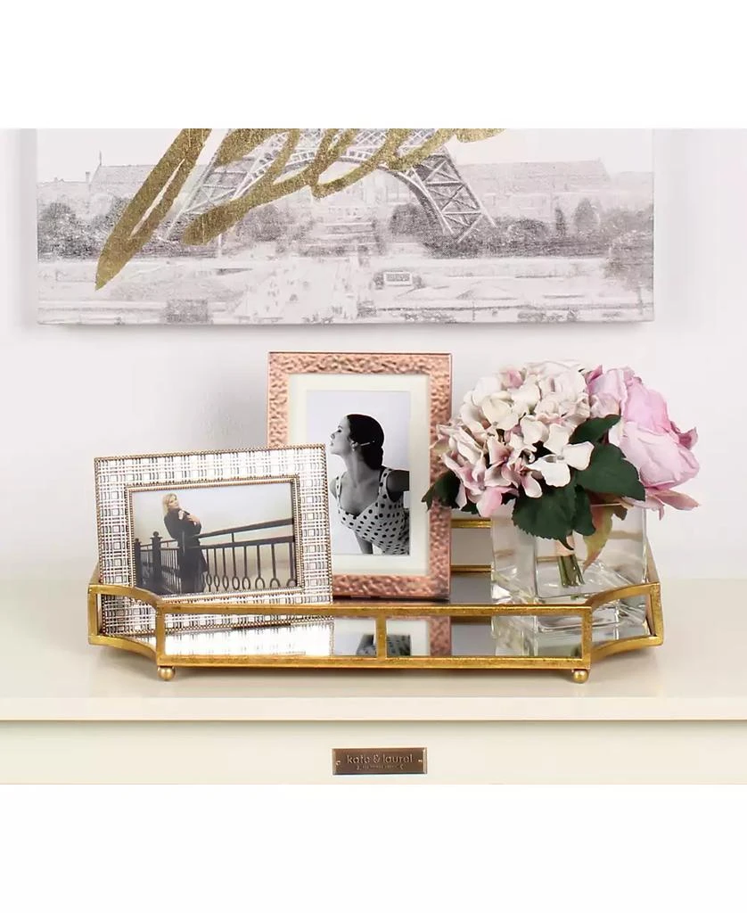 商品Kate and Laurel|Ciel Metal Mirrored Scalloped Decorative Tray,价格¥607,第3张图片详细描述
