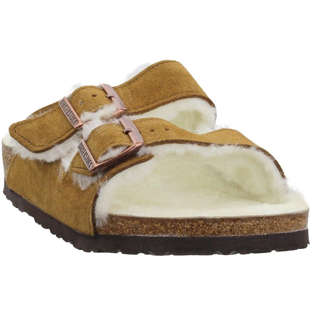 商品Birkenstock|Arizona Shearling Suede Slide Sandals,价格¥1170,第4张图片详细描述