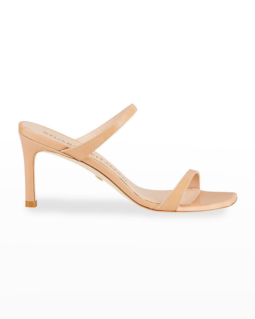 商品Stuart Weitzman|Aleena 75 Naked Square-Toe Patent Slide High-Heel Sandals,价格¥2190,第1张图片