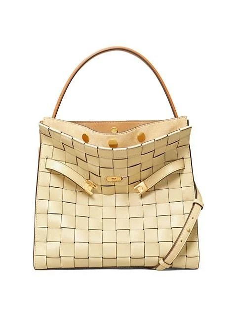 商品Tory Burch|Lee Radziwill Woven Leather Double Bag,价格¥6293,第1张图片