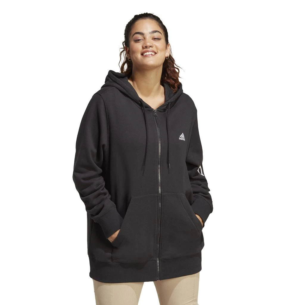 商品Adidas|Plus Size Linear French Terry Full Zip Hoodie,价格¥443,第1张图片