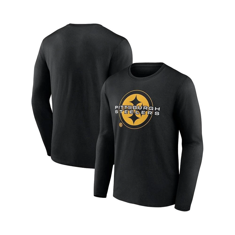 商品Fanatics|Men's Branded Black Pittsburgh Steelers Advance to Victory Long Sleeve T-shirt,价格¥265,第1张图片