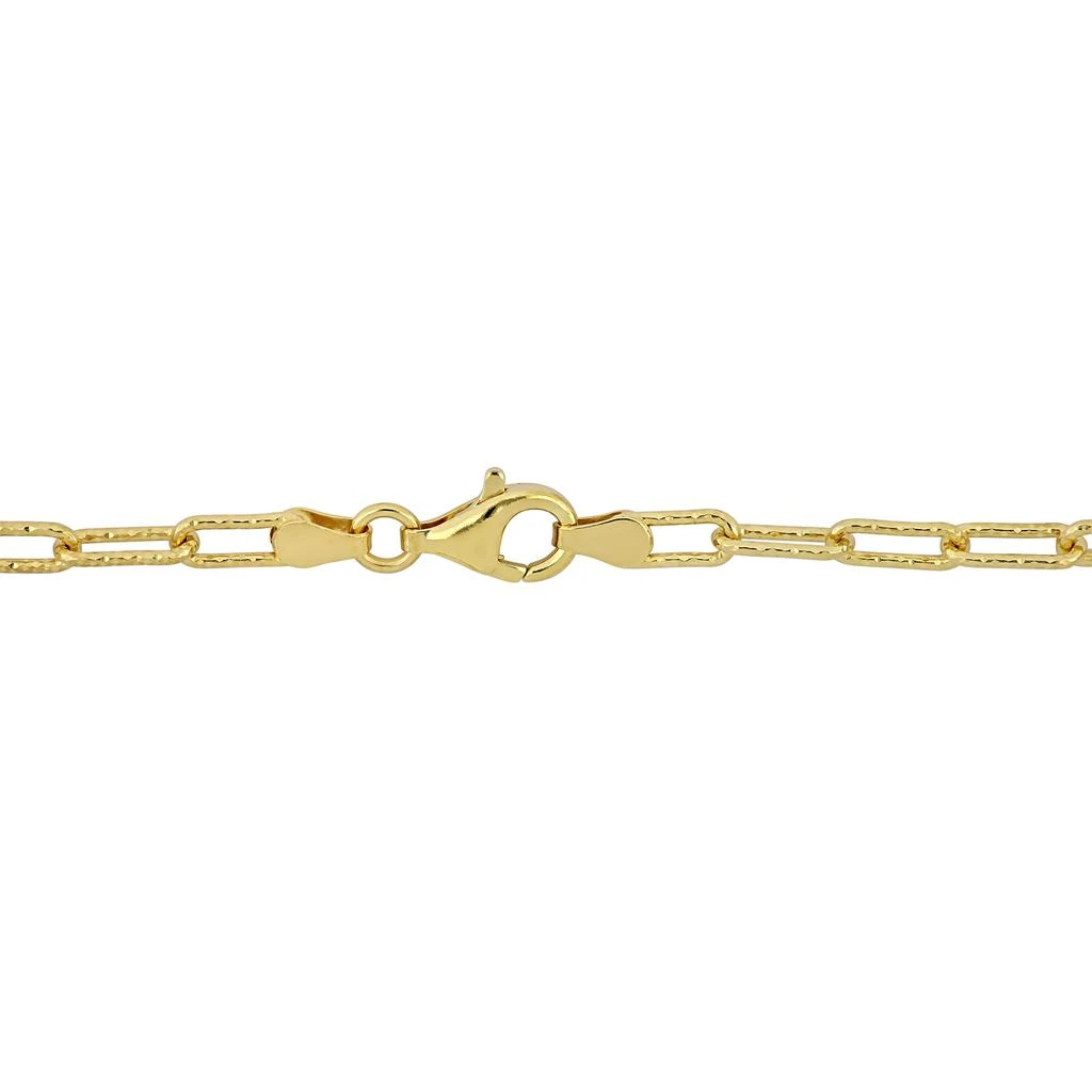 商品Mimi & Max|3.5mm Fancy Paperclip Chain Necklace in Yellow Plated Sterling Silver - 18 in,价格¥396,第5张图片详细描述