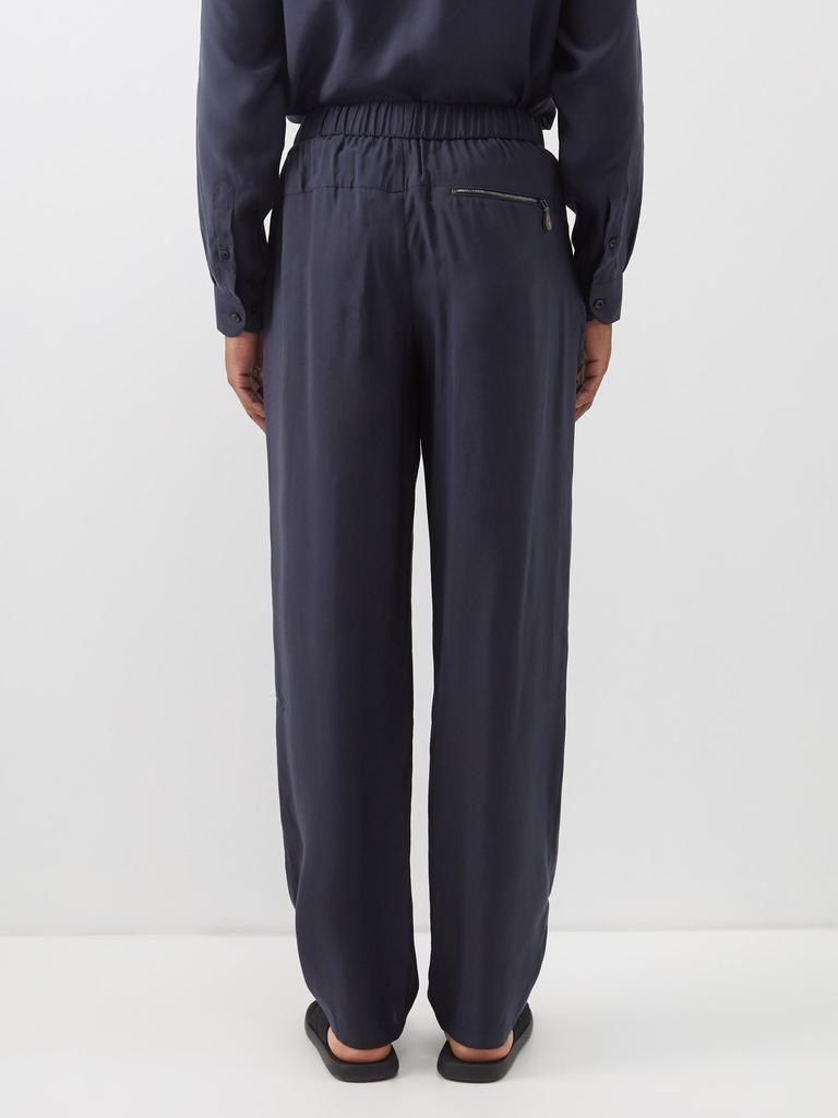 Zip-pocket lyocell-blend poplin trousers商品第5张图片规格展示