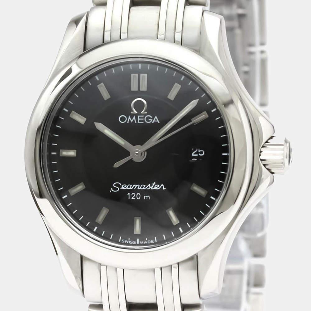 Omega Black Stainless Steel Seamaster 120M 2581.52 Women's Wristwatch 26 MM商品第2张图片规格展示
