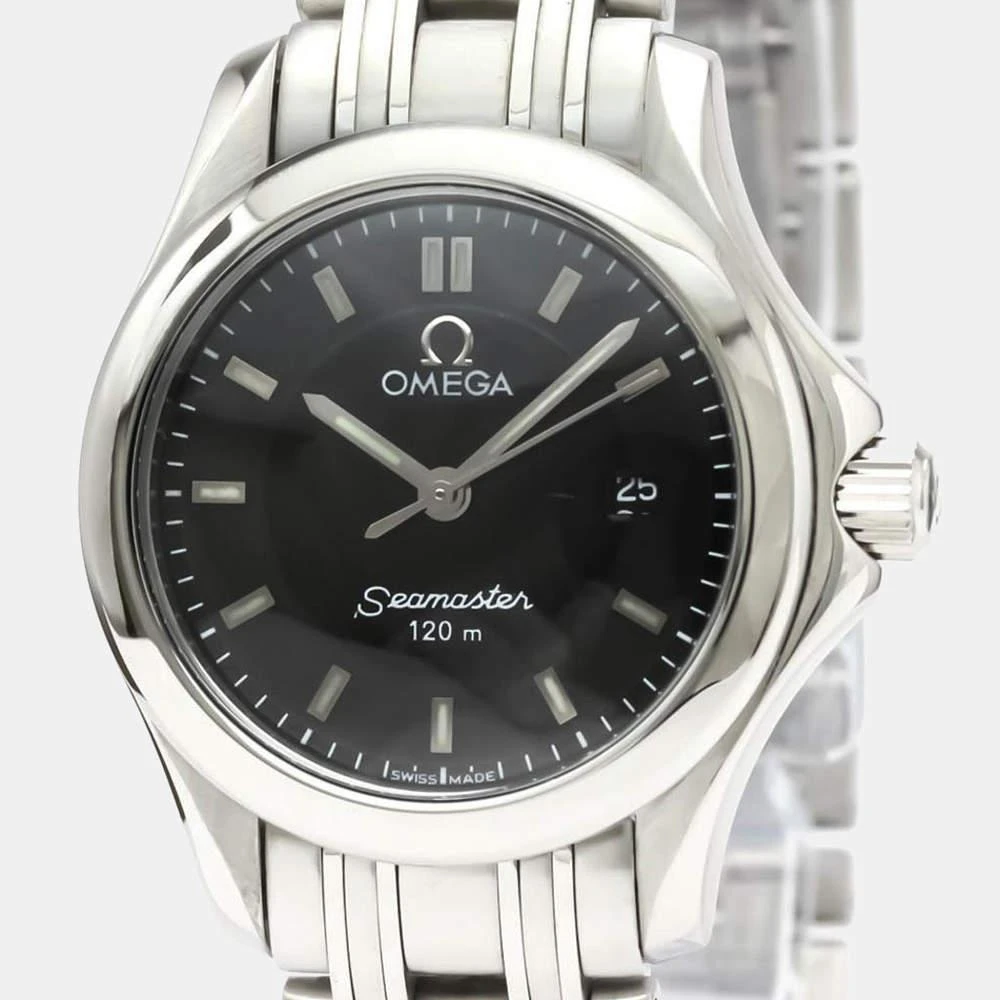 商品[二手商品] Omega|Omega Black Stainless Steel Seamaster 120M 2581.52 Women's Wristwatch 26 MM,价格¥5365,第2张图片详细描述