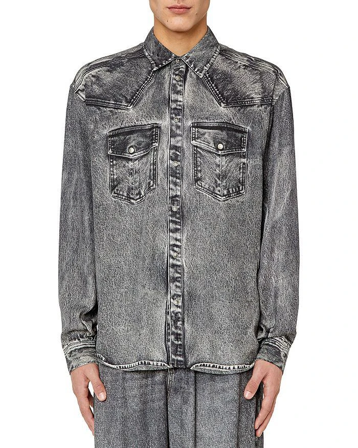 商品Diesel|Gils Denim Long Sleeve Button Front Shirt,价格¥2741,第1张图片详细描述