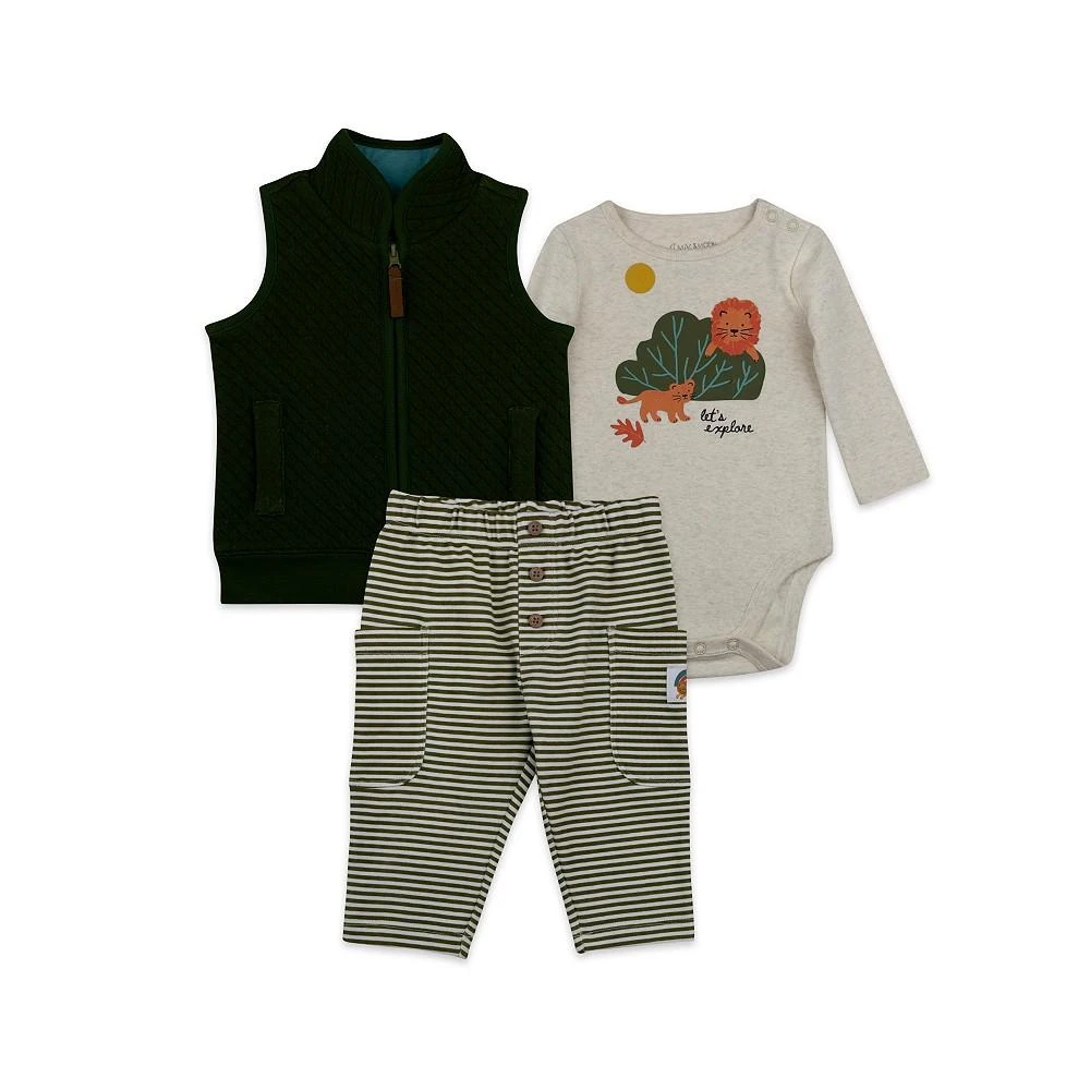 商品Mac & Moon|Baby Boys Cotton Bodysuit, Vest and Pants, 3 Piece Set,价格¥298,第1张图片