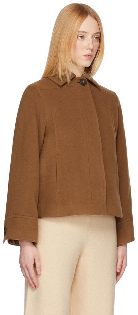 Brown Crop Wool Jacket商品第2张图片规格展示