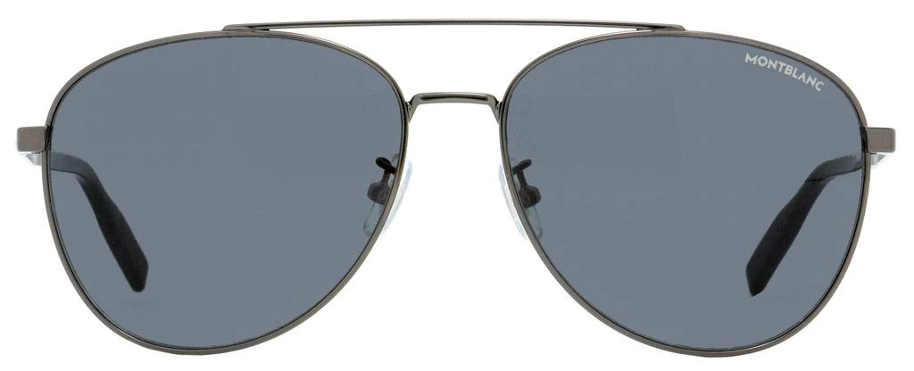 商品MontBlanc|Montblanc Men's  Sunglasses MB0081SK 001 Dark Ruthenium/Black 61mm,价格¥1566,第2张图片详细描述