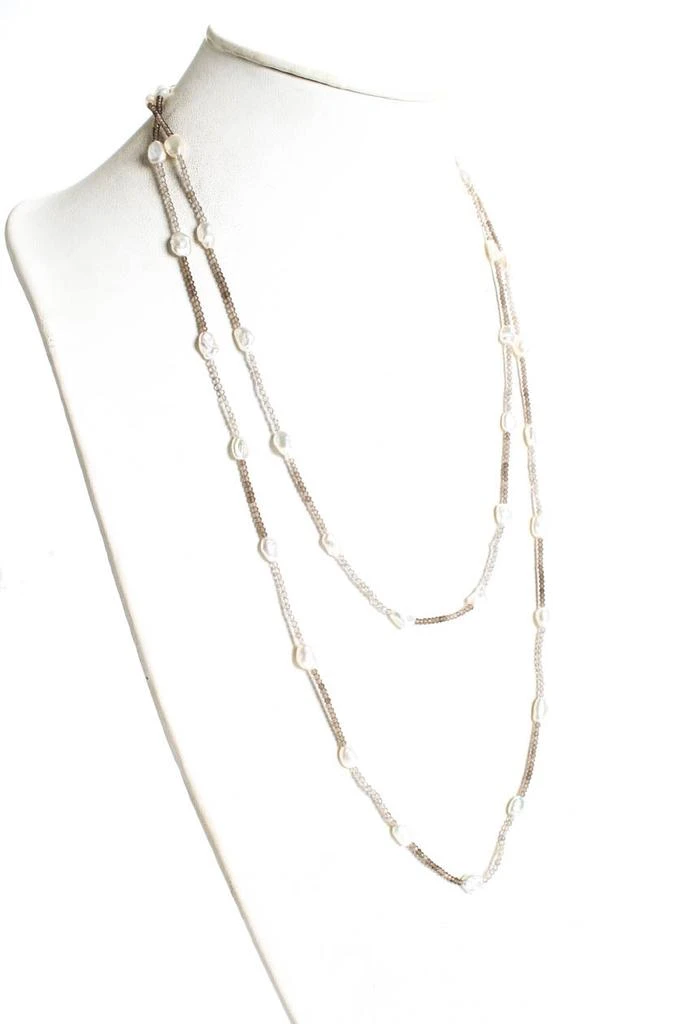 商品[二手商品] Rarities|Womens Sterling Silver Gold Plated Pearl Glass Beaded 54" Necklace,价格¥1105,第3张图片详细描述