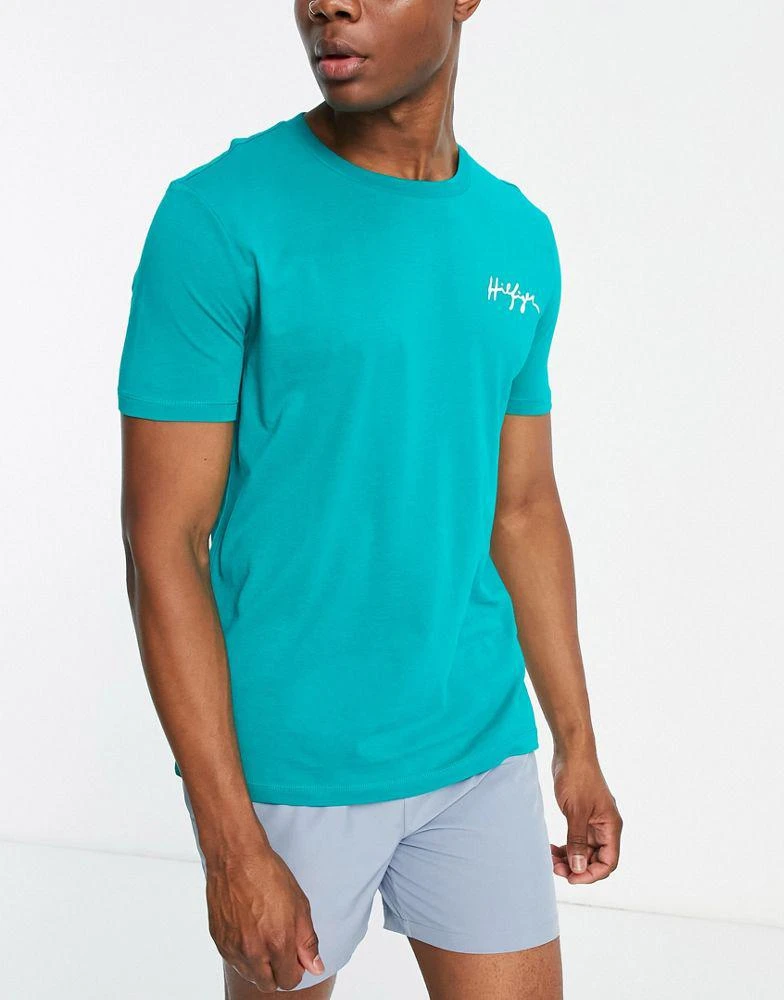 商品Tommy Hilfiger|Tommy Hilfiger swim t-shirt in teal co-ord,价格¥192,第4张图片详细描述