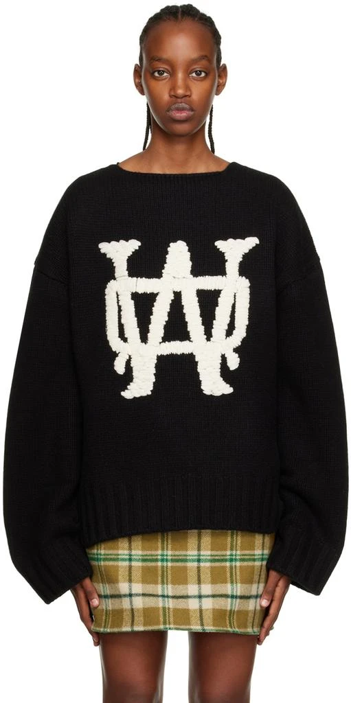 商品We11done|Black Hand-Embroidered Sweater,价格¥6922,第1张图片