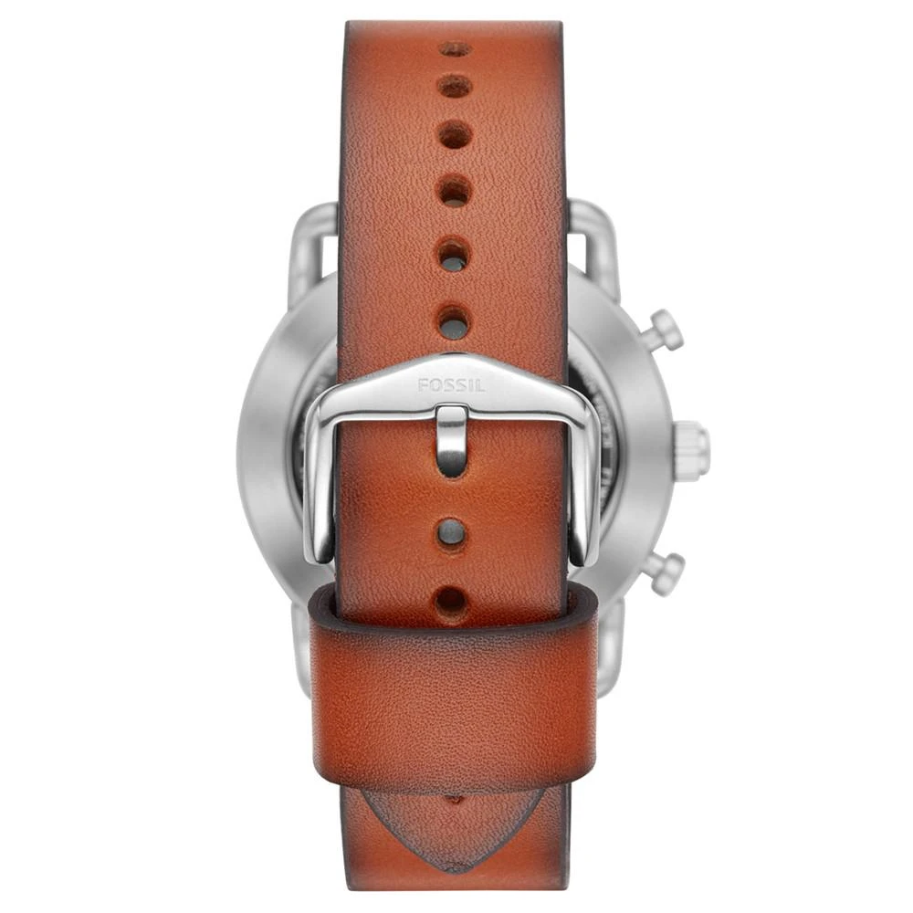 商品Fossil|Men's Tech Commuter Brown Leather Strap Hybrid Smart Watch  42mm,价格¥580,第3张图片详细描述