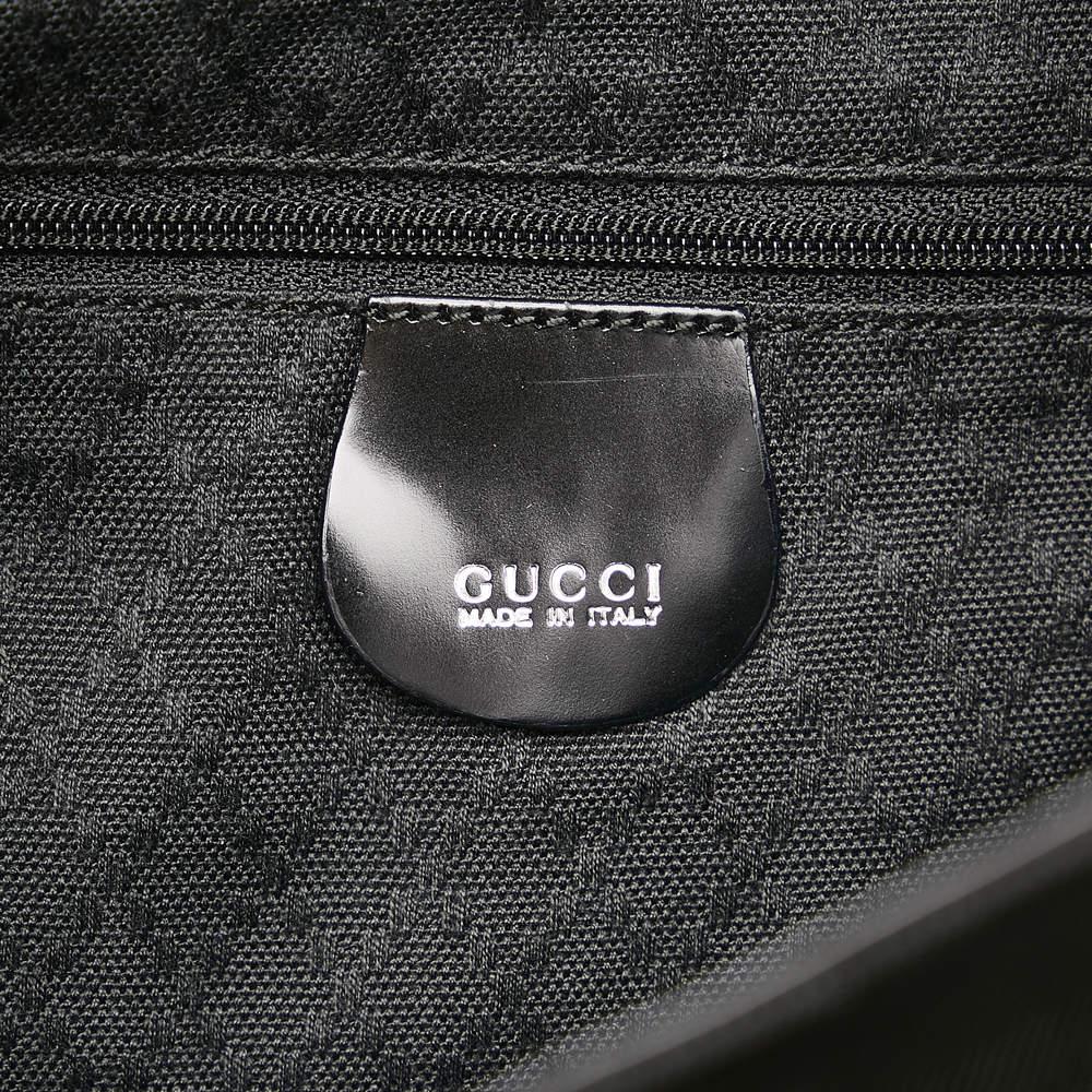Gucci Black Bamboo Nylon Satchel商品第7张图片规格展示