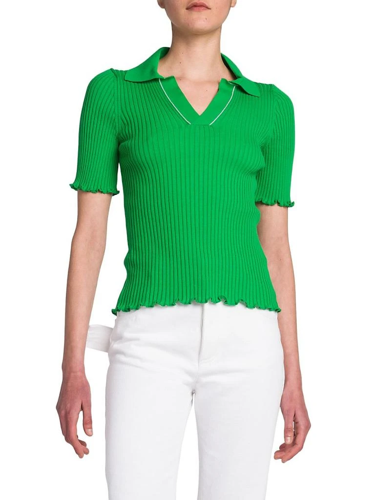 商品Bottega Veneta|Rib-Knit Polo Top,价格¥8615,第3张图片详细描述