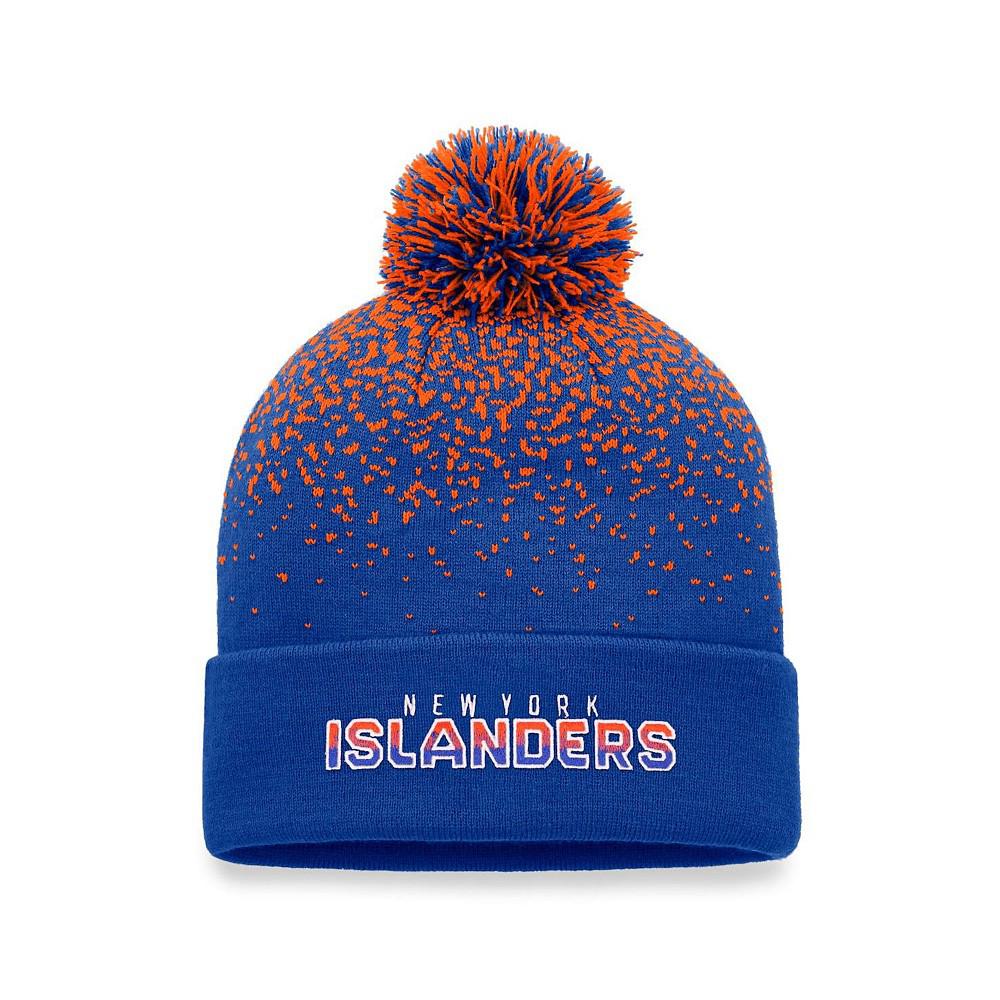 Men's Branded Royal New York Islanders Iconic Gradient Cuffed Knit Hat with Pom商品第1张图片规格展示