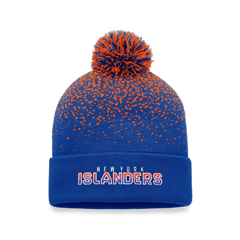 商品Fanatics|Men's Branded Royal New York Islanders Iconic Gradient Cuffed Knit Hat with Pom,价格¥159,第1张图片