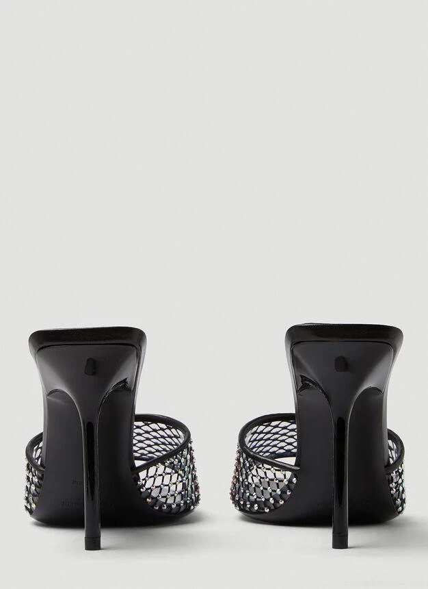 商品Yves Saint Laurent|Luz Rhinestone Mesh Mules in Black,价格¥10415,第4张图片详细描述