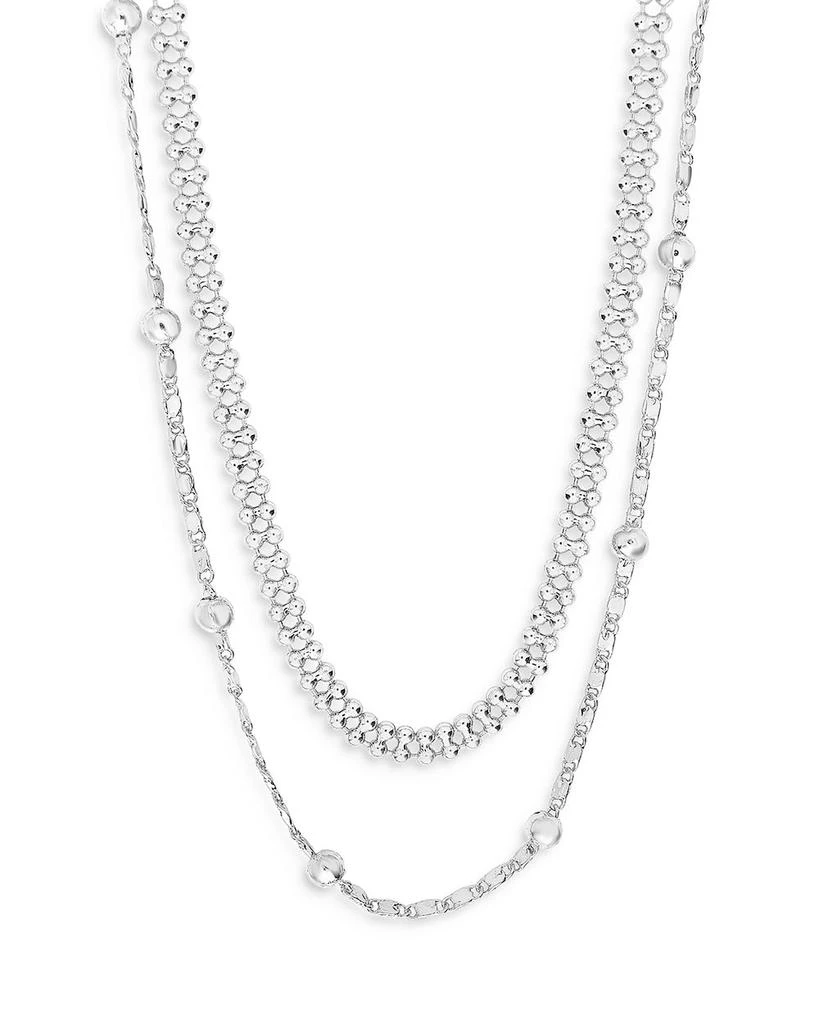 Double Layer Beaded Chain Necklace, 16" 商品