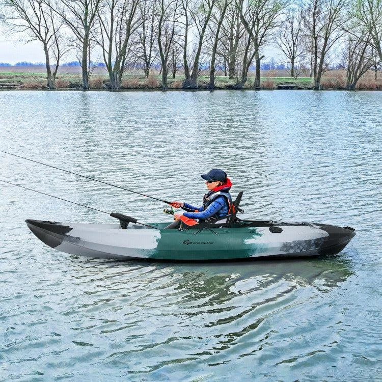 商品Hivvago|Sit-on-Top Fishing Kayak Boat With Fishing Rod Holders and Paddle-Gray,价格¥6485,第2张图片详细描述