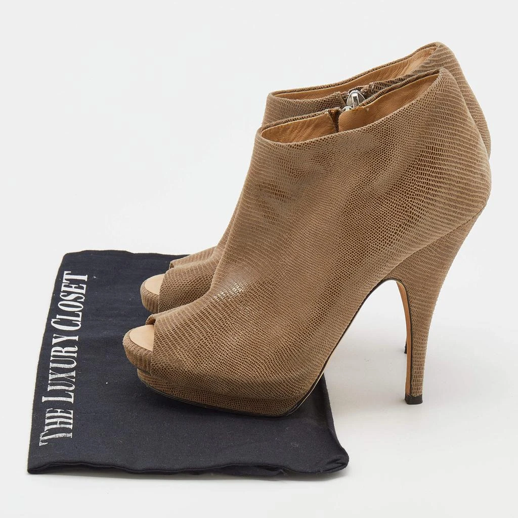 Giuseppe Zanotti Beige Suede Peep Toe Platform Ankle Length Boots Size 37.5 商品