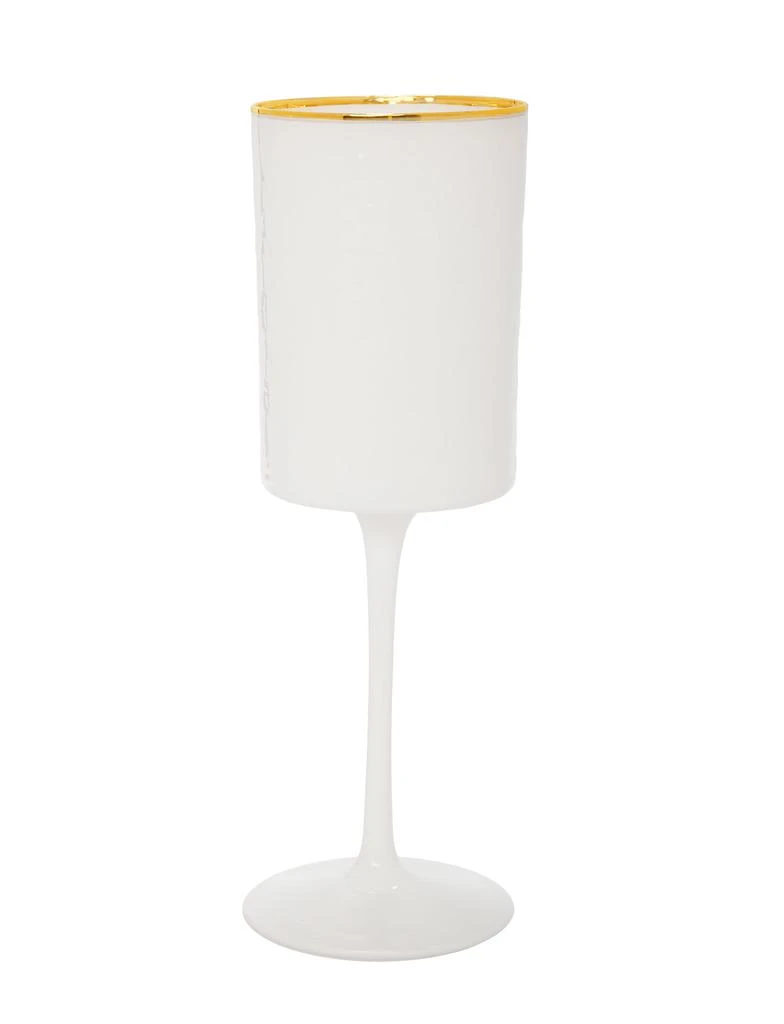 商品Classic Touch Decor|Set of 6 White Square Shaped Wine Glasses with Gold Rim,价格¥432,第1张图片