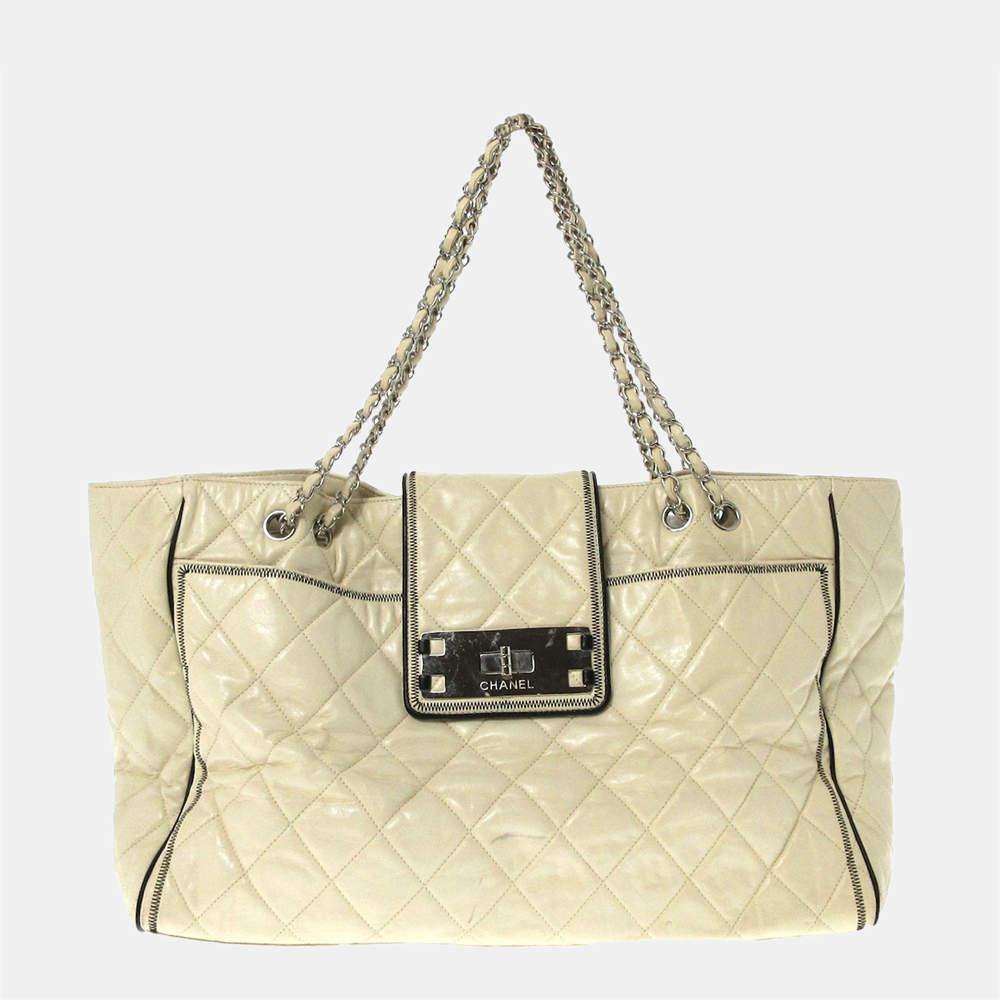 Chanel White Matelasse Reissue East West Tote Bag商品第1张图片规格展示