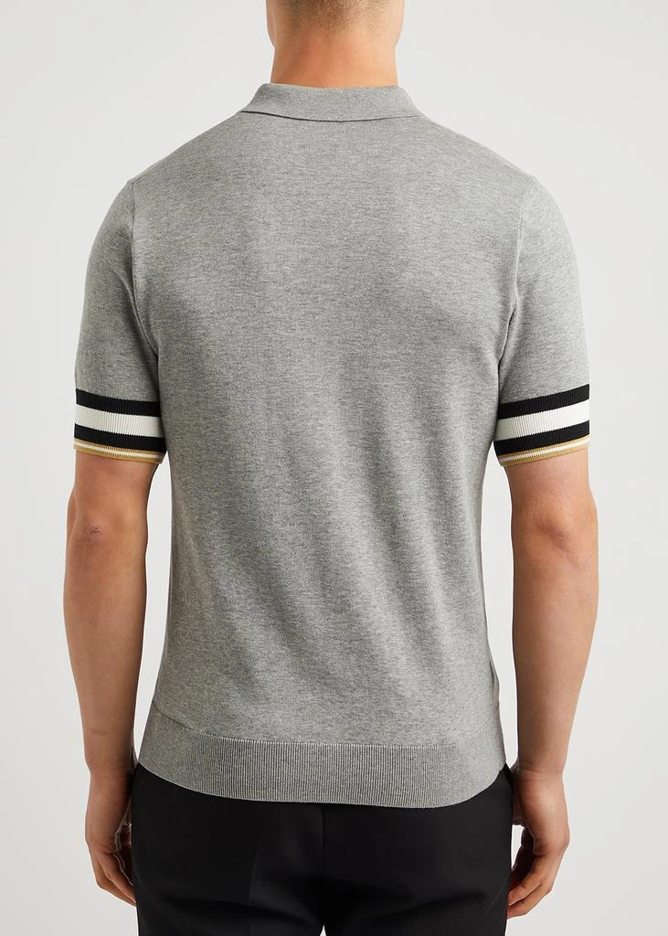 商品Fred Perry|Grey striped knitted cotton polo shirt,价格¥808,第3张图片详细描述