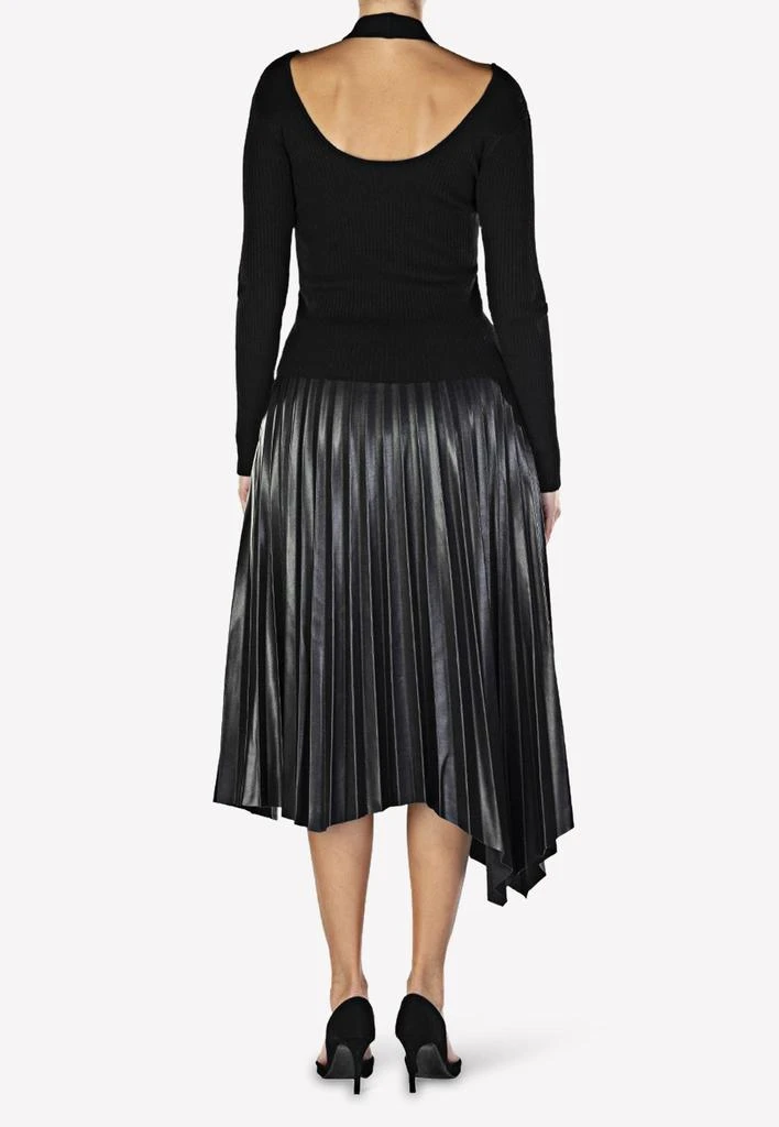 商品Acler|Jayla Pleated Asymmetrical Midi Skirt in Vegan Leather,价格¥2802,第4张图片详细描述