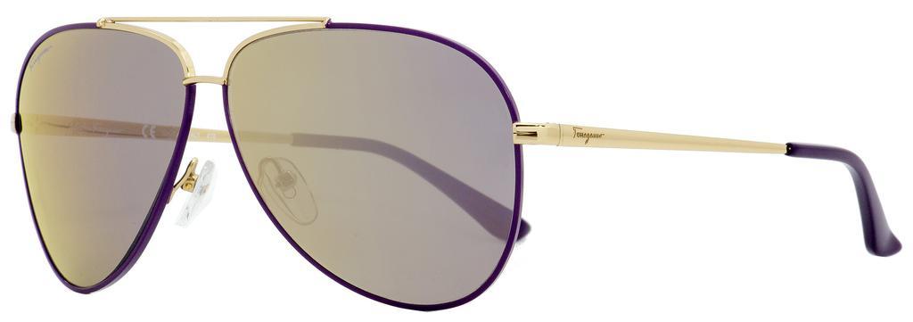 商品Salvatore Ferragamo|Salvatore Ferragamo Unisex  Sunglasses SF131S 736 Light Gold/Purple 60mm,价格¥730,第1张图片