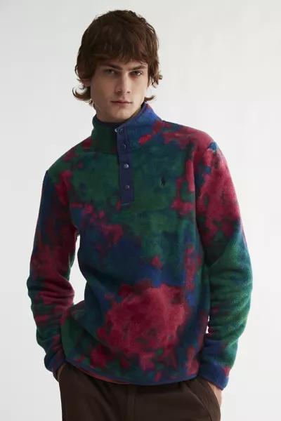 Polo Ralph Lauren Tie-Dye Fleece Quarter Snap Pullover Sweatshirt商品第4张图片规格展示