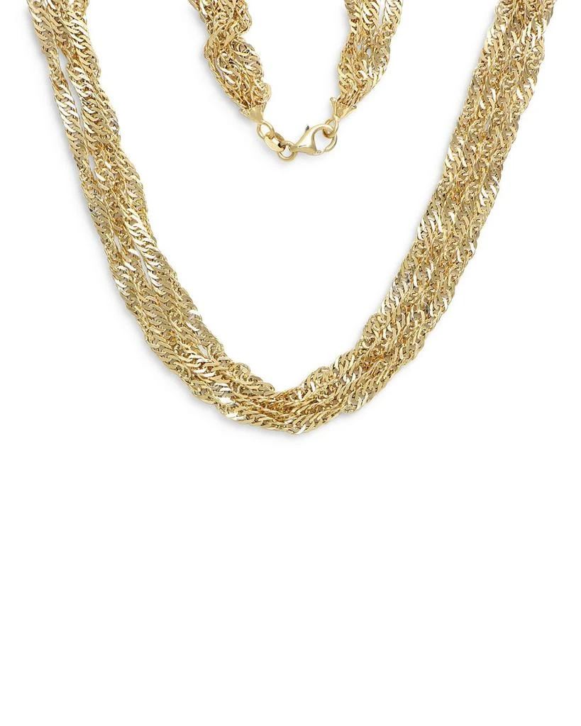 商品Alberto Amati|14K Yellow Gold Multi Strand Singapore Link 18" Collar Necklace,价格¥13854,第1张图片